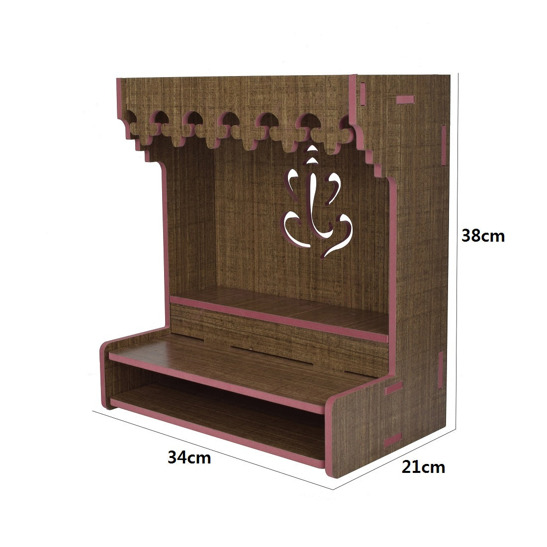 Premium MDF Wooden Wall-Mounted Pooja Mandir With Led – Home Decor & Idols