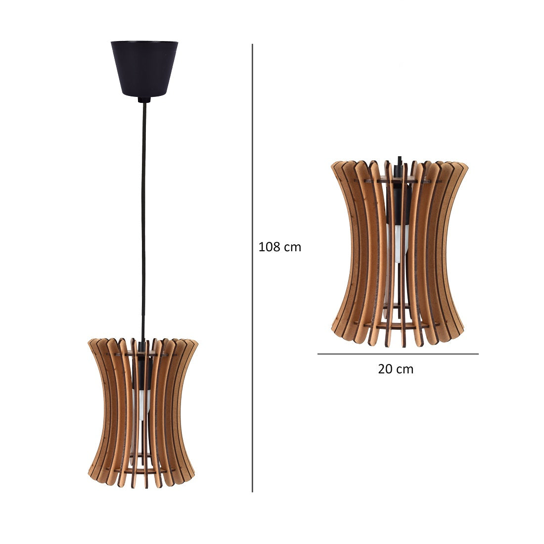 Handcrafted Wooden Ceiling Lamp – Rustic Elegant Hanging Light for Living & Dining Spaces