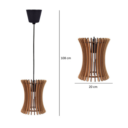 Handcrafted Wooden Ceiling Lamp – Rustic Elegant Hanging Light for Living & Dining Spaces