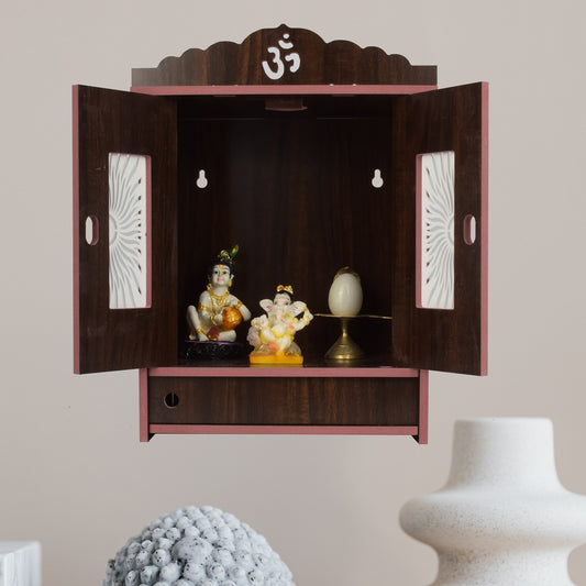 Premium MDF Wooden Wall-Mounted Pooja Mandir – Home Decor & Idols