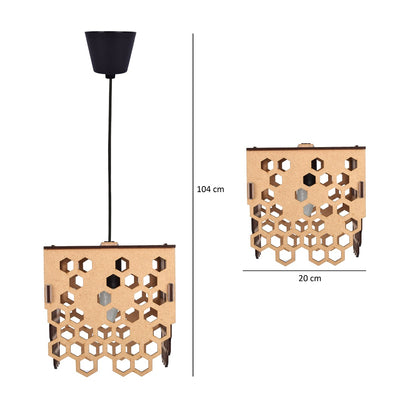 Handcrafted Wooden Ceiling Lamp – Rustic Elegant Hanging Light for Living & Dining Spaces