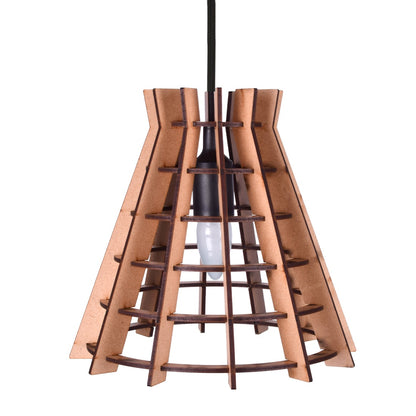 Handcrafted Wooden Ceiling Lamp – Rustic Elegant Hanging Light for Living & Dining Spaces