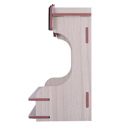 Wooden Wall-Mounted Pooja Mandir with Svastik Symbol – Spacious & Elegant Home Temple for Idols & Pooja Essentials