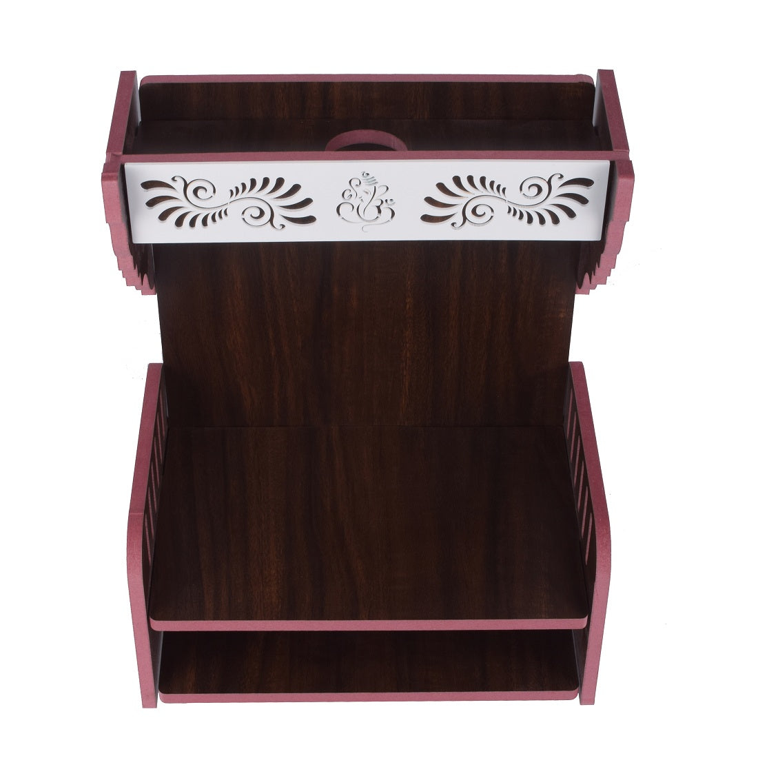 Premium MDF Wooden Wall-Mounted Pooja Mandir with Storage – Home Decor & Idols