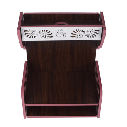 Premium MDF Wooden Wall-Mounted Pooja Mandir with Storage – Home Decor & Idols