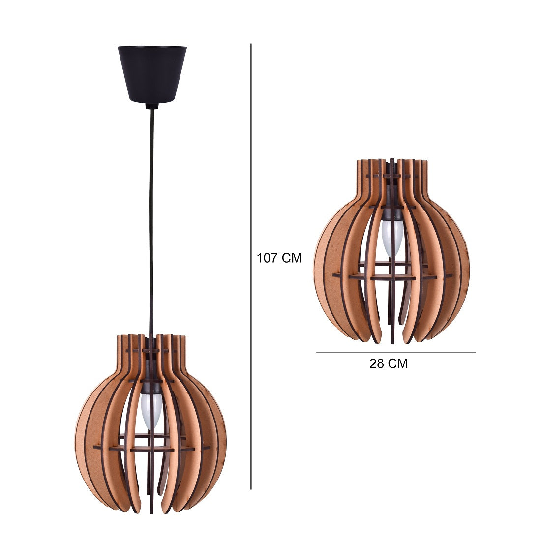 Handcrafted Wooden Ceiling Lamp – Rustic Elegant Hanging Light for Living & Dining Spaces