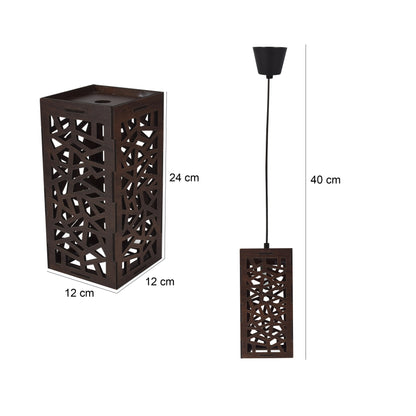 Handcrafted Wooden Ceiling Lamp – Rustic Elegant Hanging Light for Living & Dining Spaces