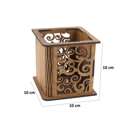 Elegant Wooden Desk Organizer Collection: Storage Box & Spiral Pen Holder