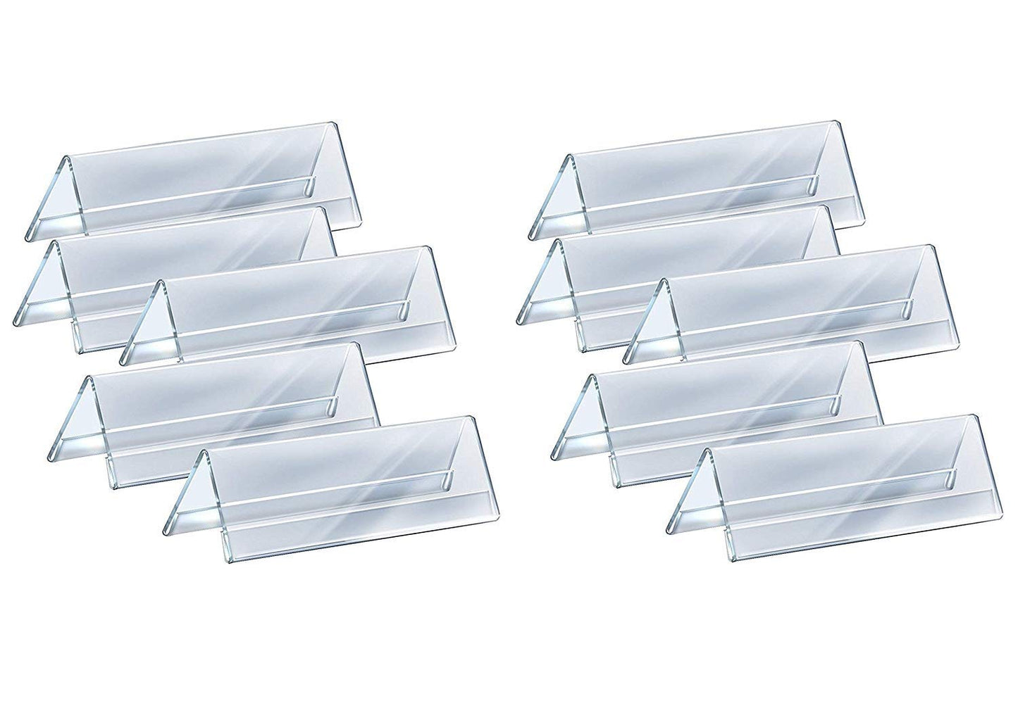 Clear Acrylic Nameplate Holder – Double-Sided Tent Style Desk Name Tag Display (5 PCS)