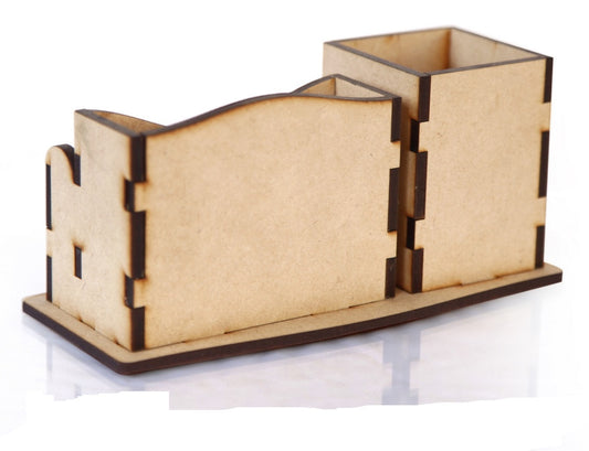 Wooden Pen Stand with Card Holder – Desk Organizer HOME OFFICE