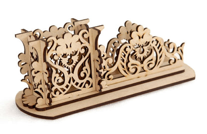 Meenakari Cut Design Pen Stand with Card Holder – Elegant Desk Organizer