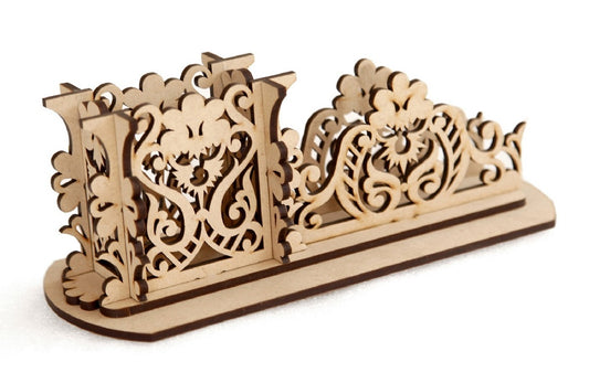 Meenakari Cut Design Pen Stand with Card Holder – Elegant Desk Organizer