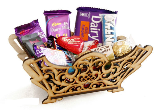 Wooden Decorative Basket | Wood Gifting Basket With Wooden Handle | Gift hamper baskets | Decorative storage baskets