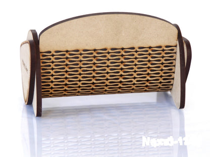 Wooden Bench-Style Card Holder – Unique Desk Accessory