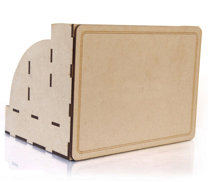 Wooden Desk Organizer with Small Clock – Multi-Functional Tabletop Accessory