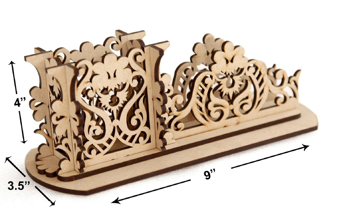 Meenakari Cut Design Pen Stand with Card Holder – Elegant Desk Organizer