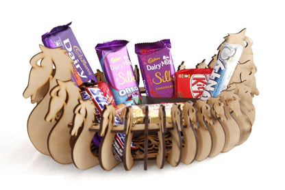 Wooden Decorative Basket | Wood Gifting Basket With Wooden Handle | Gift hamper baskets | Decorative storage baskets