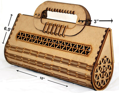 Handcrafted Wooden Sling Handbag – Stylish &amp; Elegant
