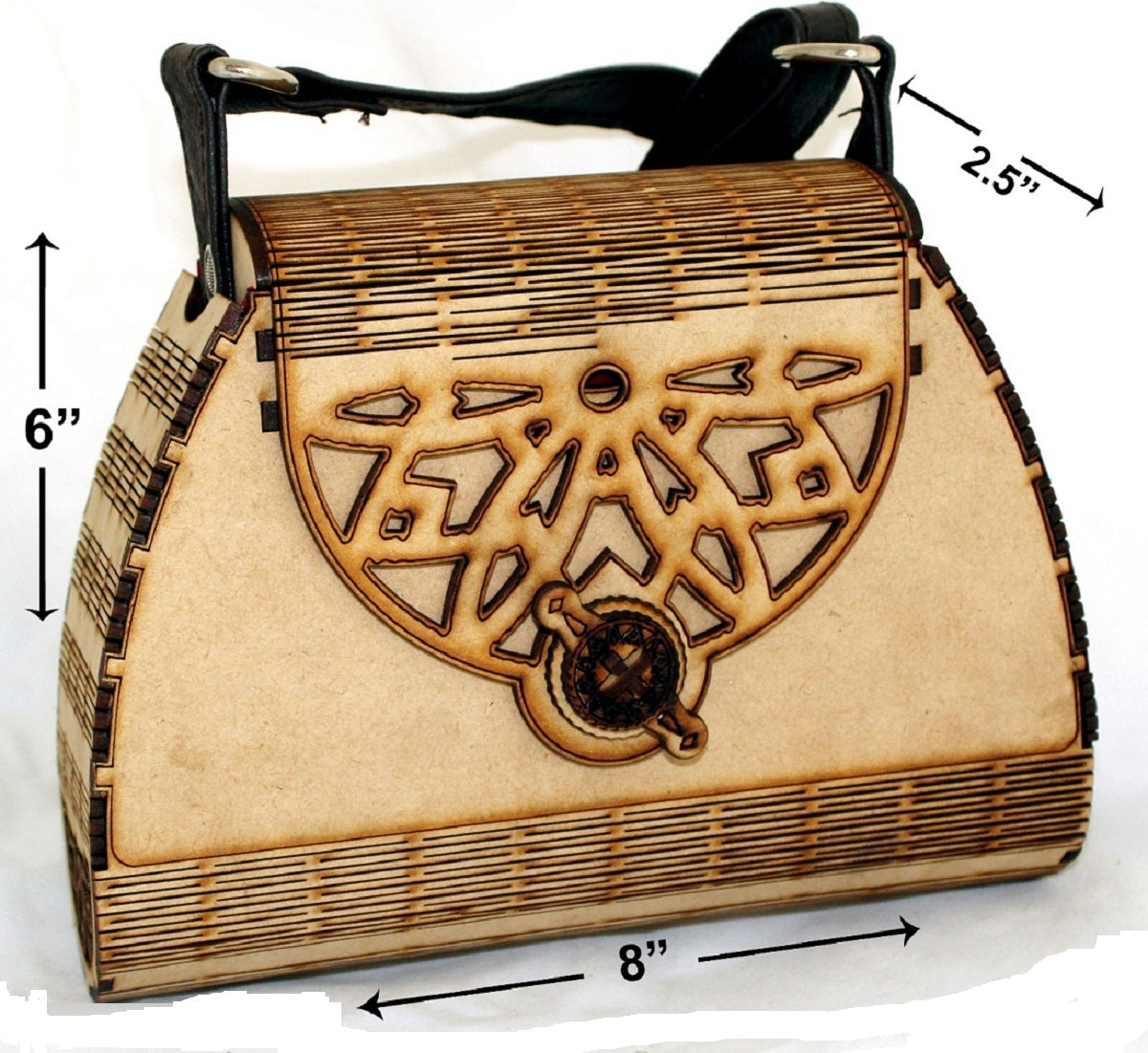 Handcrafted Wooden Sling Handbag – Stylish & Elegant