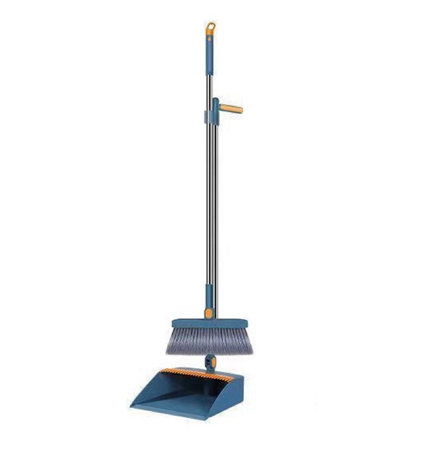 Foldable Broom and Dustpan Set with Long Handle
