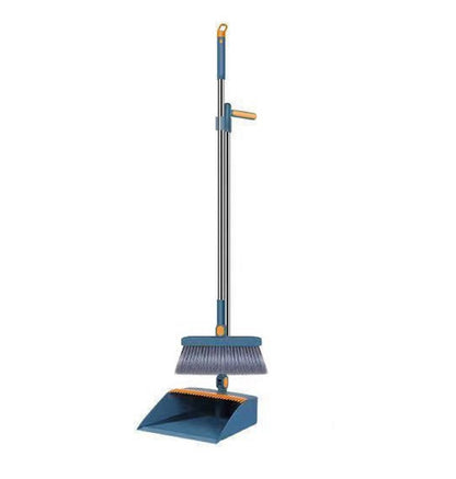 Foldable Broom and Dustpan Set with Long Handle