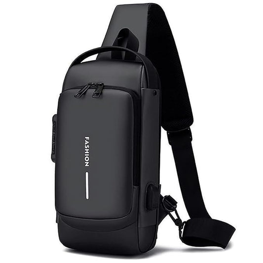 Waterproof Sling Bag with USB Charging Port