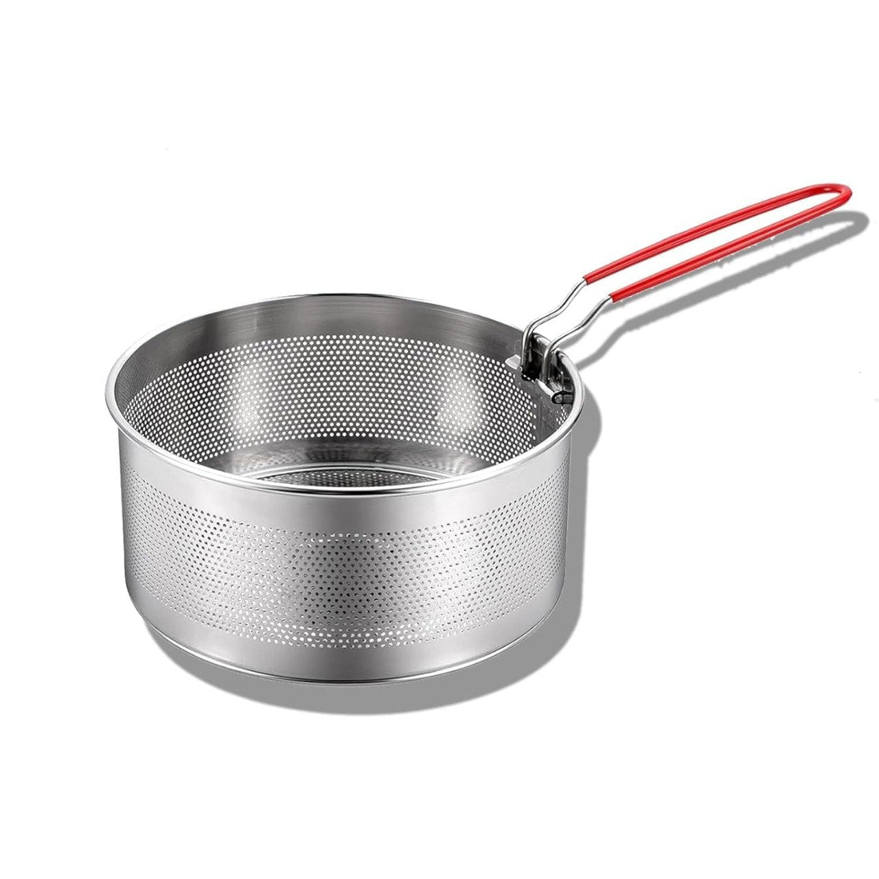 Stainless Steel Pasta Strainer Insert Boil Basket with Removable Handle