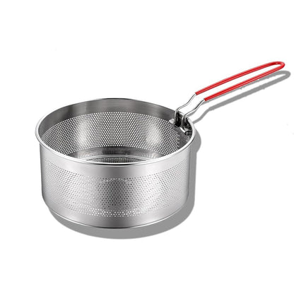Stainless Steel Pasta Strainer Insert Boil Basket with Removable Handle