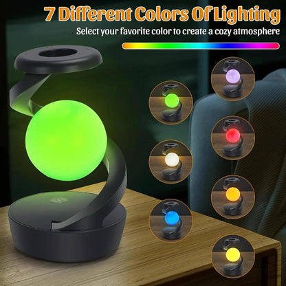 3D Levitating Moon Lamp with Spiral Magnetic Base