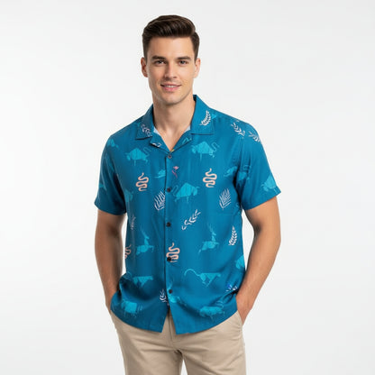 Men’s Fancy Printed Cuban Collar Rayon Shirt – Trendy Casual Wear