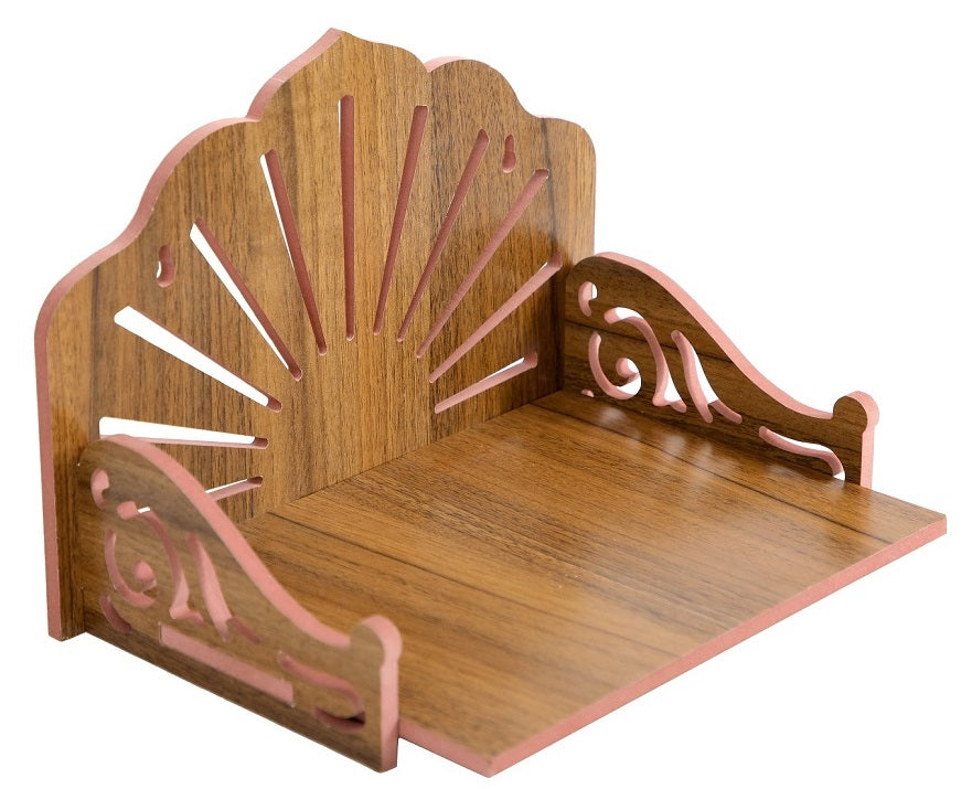 Elegant Wooden Mandir for Home – Wall Mounted Temple with Storage & Puja Set