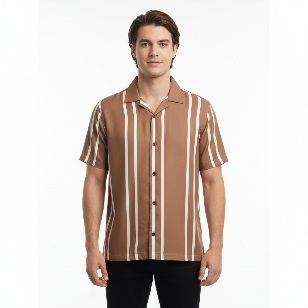 Men’s Fancy Printed Cuban Collar Rayon Shirt – Trendy Casual Wear