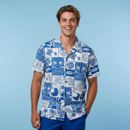 Men’s Fancy Printed Cuban Collar Rayon Shirt – Trendy Casual Wear