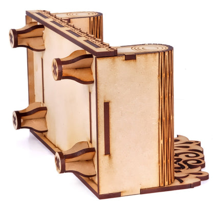 Wooden MDF Puja Sinhasan On Table Hindolo Home-Office-Decor