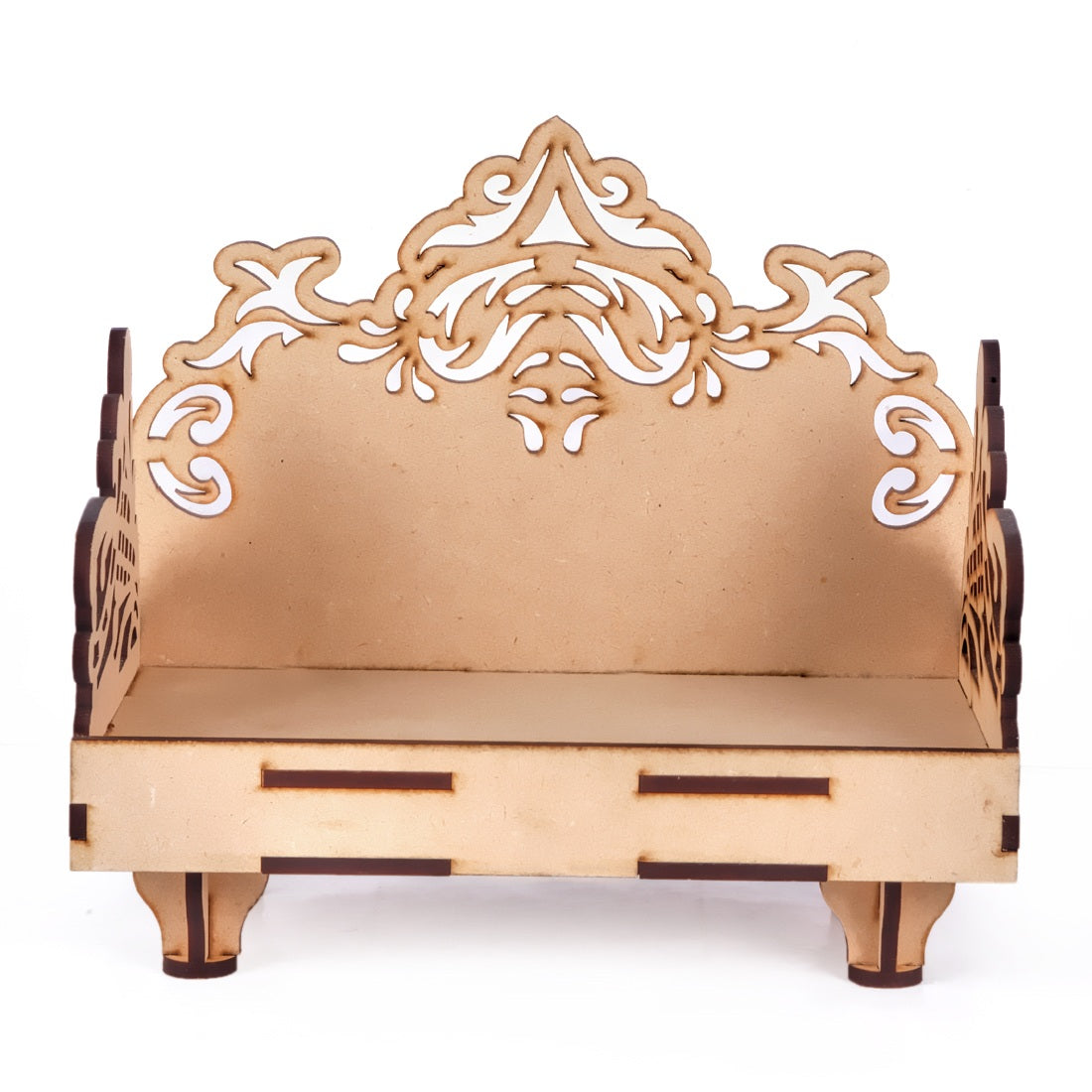 Wooden MDF Puja Sinhasan On Table Hindolo Home-Office-Decor