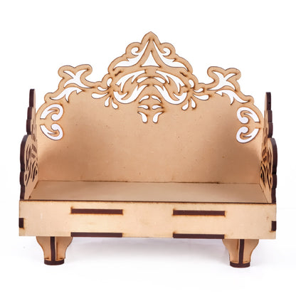Wooden MDF Puja Sinhasan On Table Hindolo Home-Office-Decor