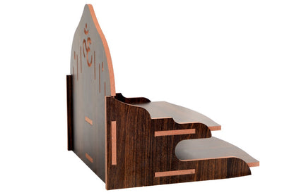 Elegant Wooden Mandir for Home Wall Mounted Temple with Storage & Puja Set