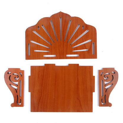 Elegant Wooden Mandir for Home – Wall Mounted Temple with Storage & Puja Set