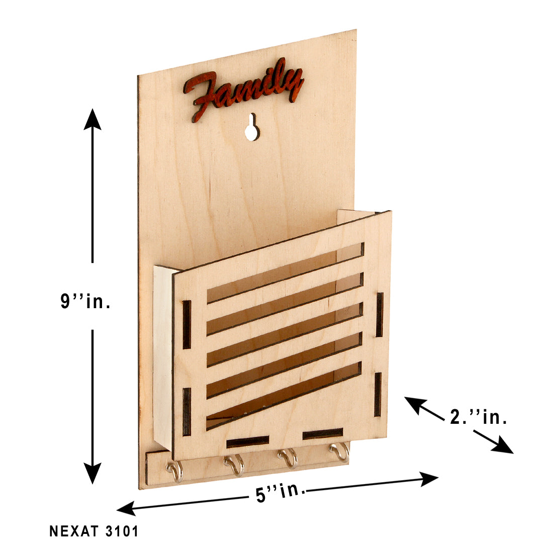 Wooden Mobile Holder with Key Holder – Functional & Space-Saving Design