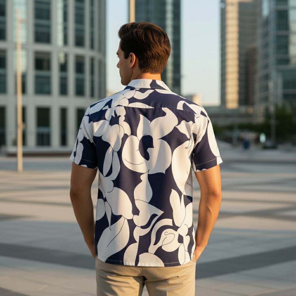 Men’s Fancy Printed Cuban Collar Rayon Shirt – Trendy Casual Wear