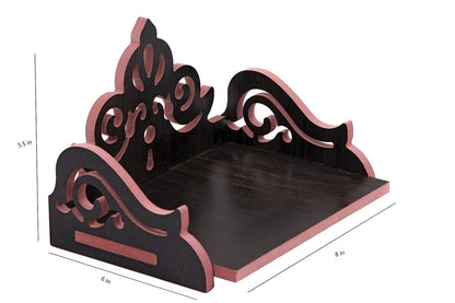 Elegant Wooden Mandir for Home – Wall Mounted Temple with Storage & Puja Set