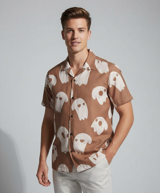 Men’s Fancy Printed Cuban Collar Rayon Shirt – Trendy Casual Wear