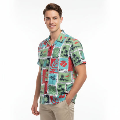 Men’s Fancy Printed Cuban Collar Rayon Shirt – Trendy Casual Wear