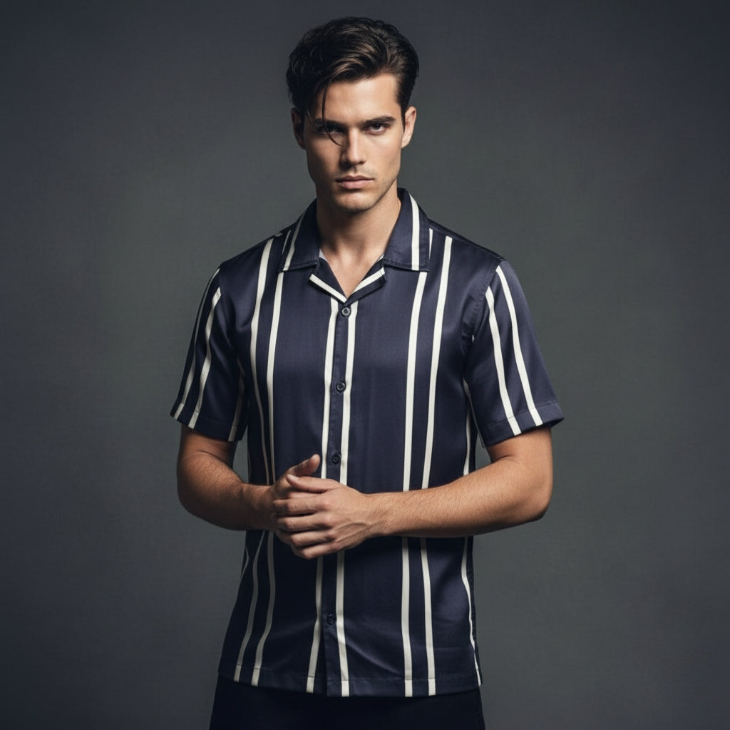 Men’s Fancy Printed Cuban Collar Rayon Shirt – Trendy Casual Wear