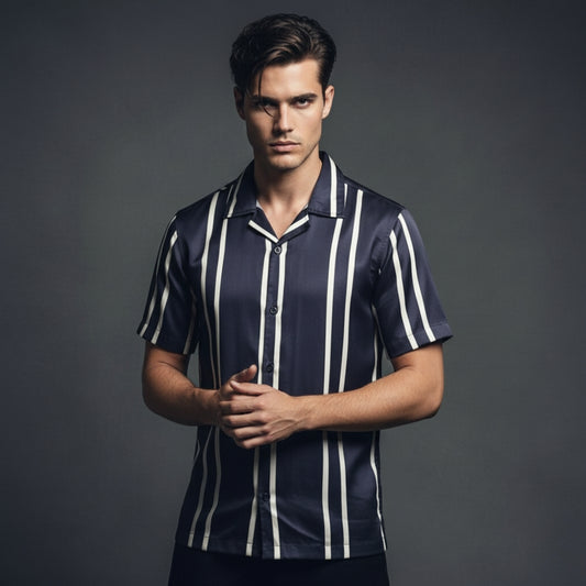 Men’s Fancy Printed Cuban Collar Rayon Shirt – Trendy Casual Wear