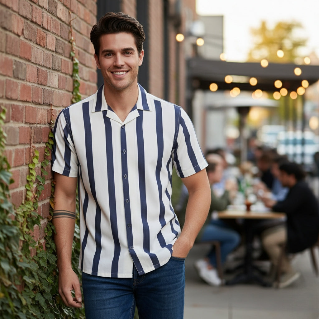 Men’s Fancy Printed Cuban Collar Rayon Shirt – Trendy Casual Wear