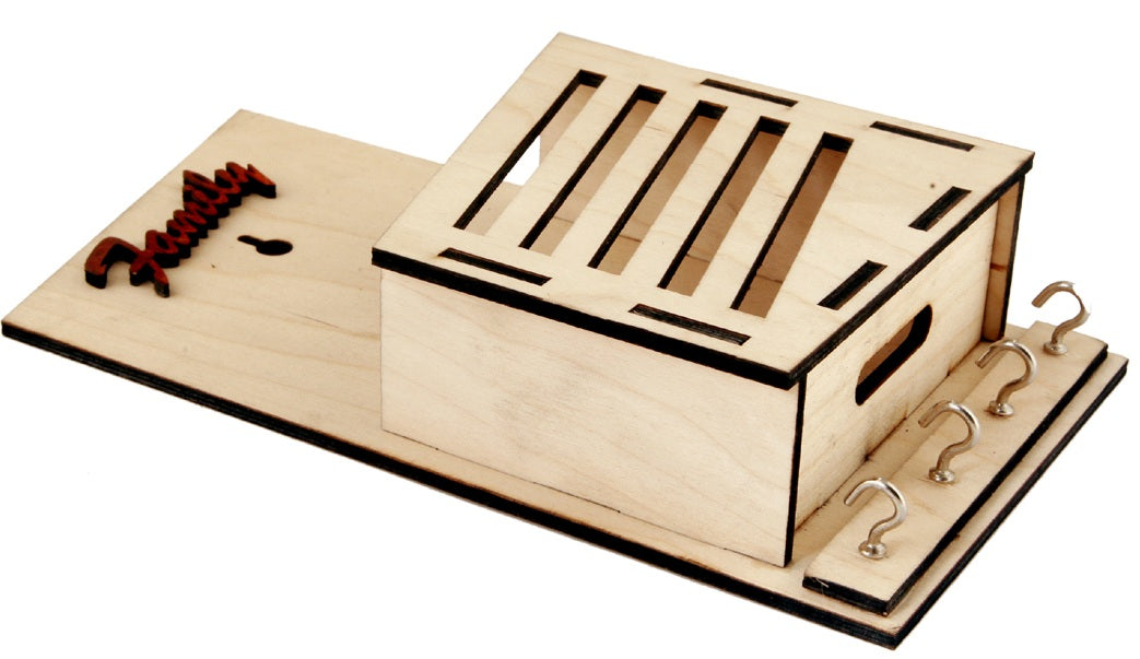 Wooden Mobile Holder with Key Holder – Functional & Space-Saving Design