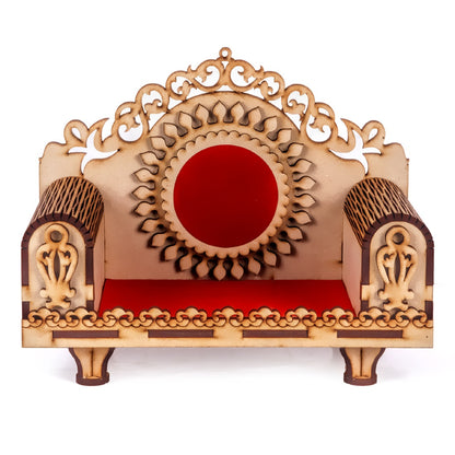 Wooden MDF Puja Sinhasan On Table Hindolo Home-Office-Decor