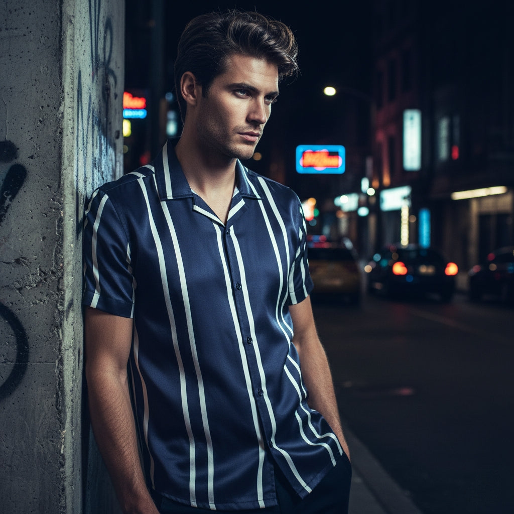 Men’s Fancy Printed Cuban Collar Rayon Shirt – Trendy Casual Wear