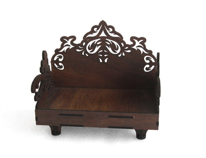Wooden MDF Puja Sinhasan On Table Hindolo Home-Office-Decor